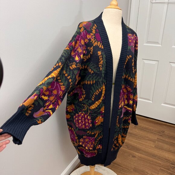 Farm Rio Brazil Wool-Blend Long Cardigan Sz M - Picture 13 of 13